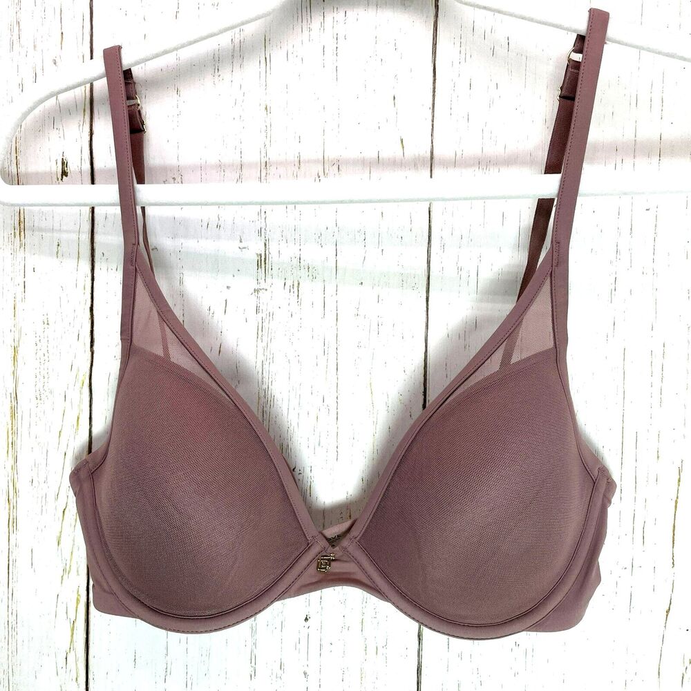 Thirdlove Womens 24/7 Classic Contour Plunge Bra Smokey Purple Sz 32D Underwire